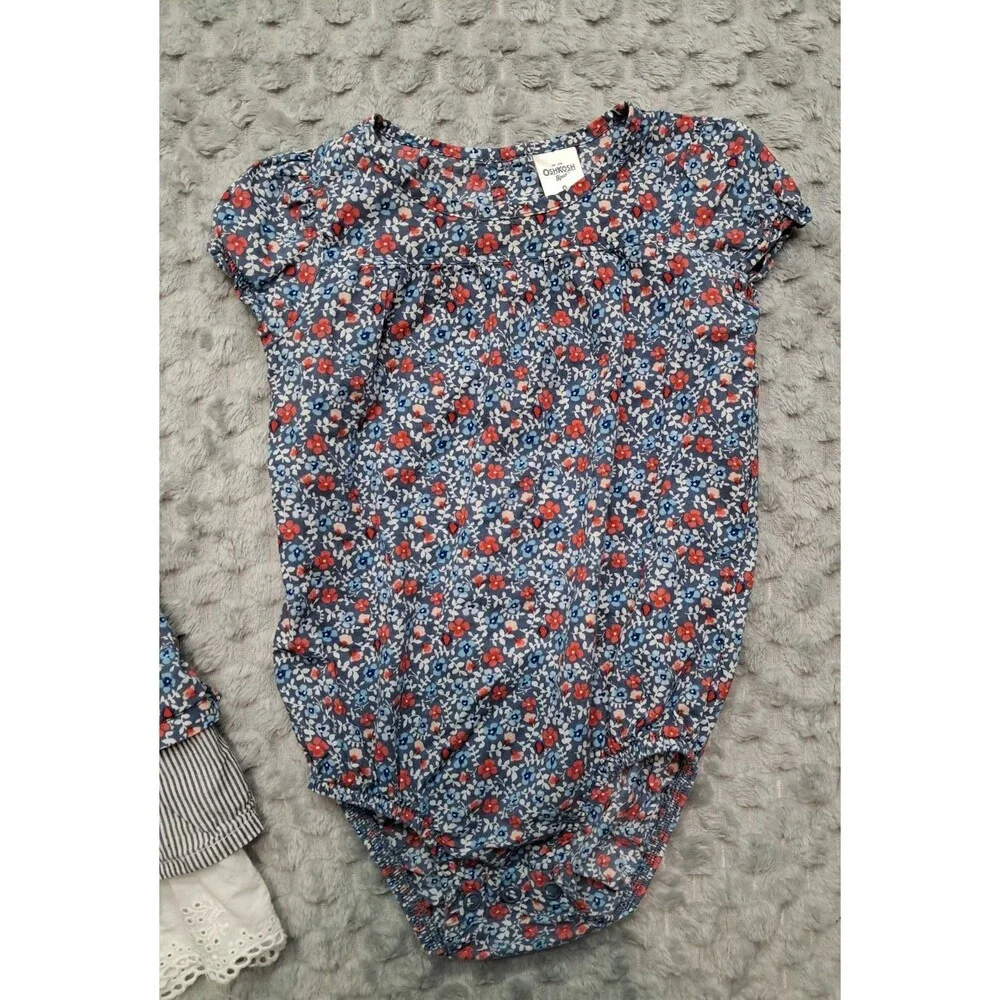 Lot Little Baby Girls OshKosh B'Gosh 9 Months Overalls Dress Shirt Jean Jacket